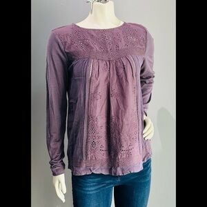 Knox Rose Lavender Eyelet Blouse